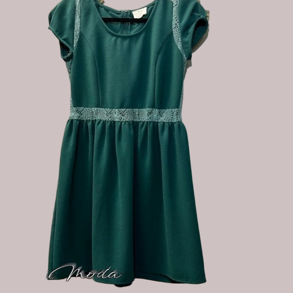 Anthropologie, Pins and Needles Teal Skater Mini Dress